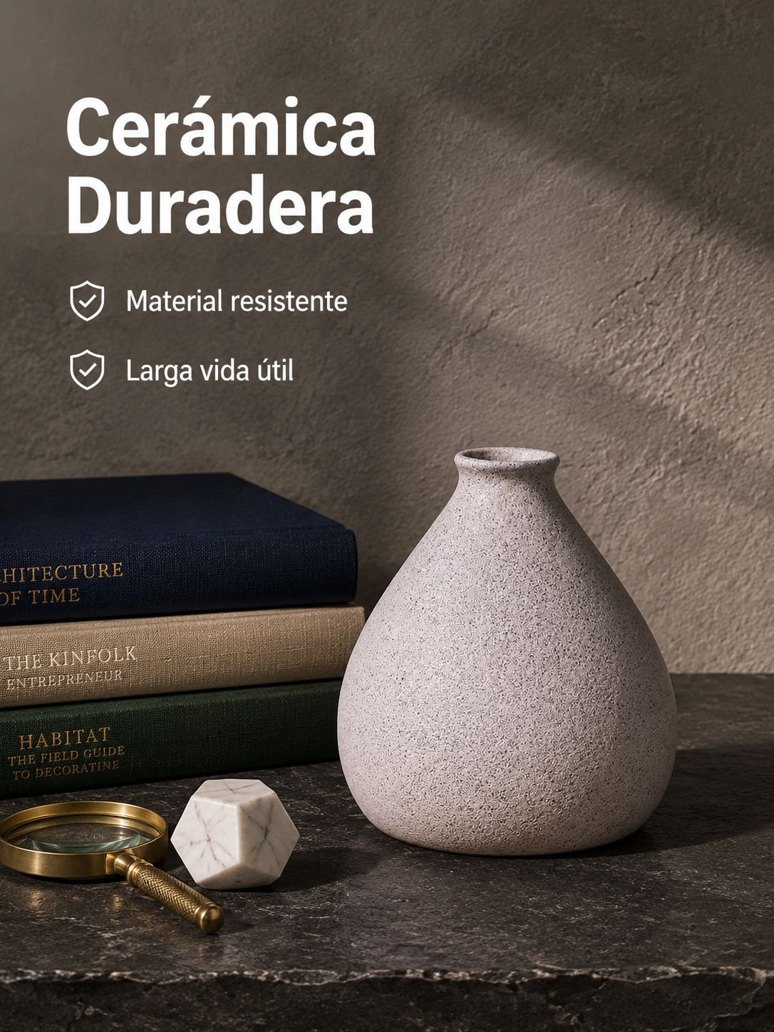 Jarrón estilizado ideal para salas de estar contemporáneas