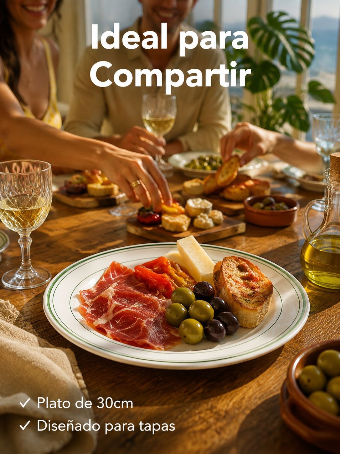 Plato llano de cerámica multifuncional