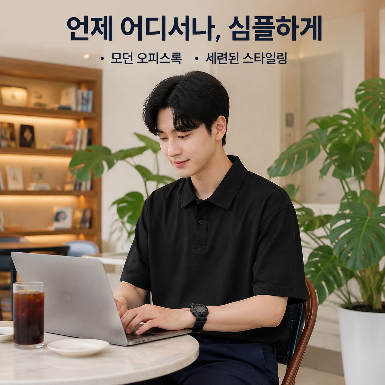 단색 반팔 폴로 셔츠