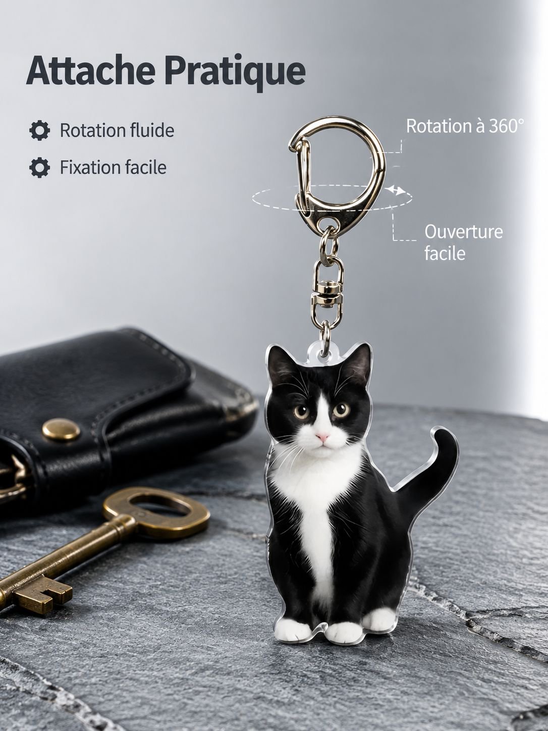 Photo de chaton imprimée sur pendentif décoratif