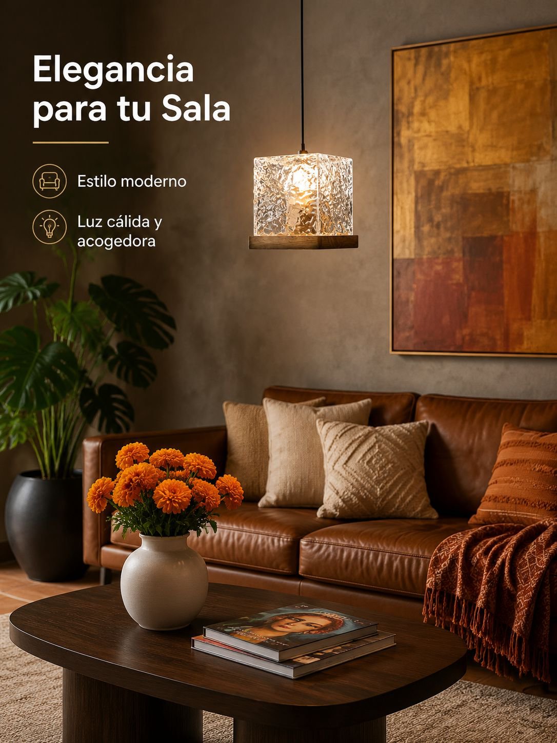 Lámpara colgante de cristal moderna