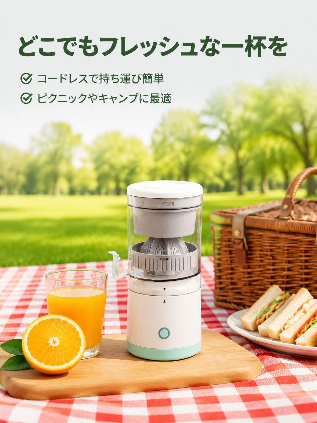 携帯自動オレンジジュース搾汁ミキサー