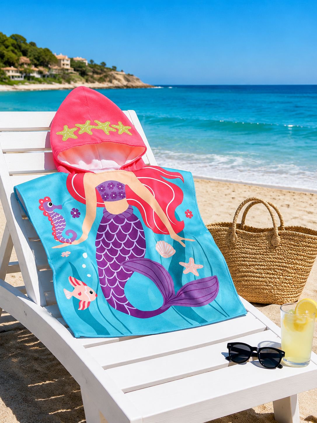 Peignoir à capuche pour fille et garçon motif animal