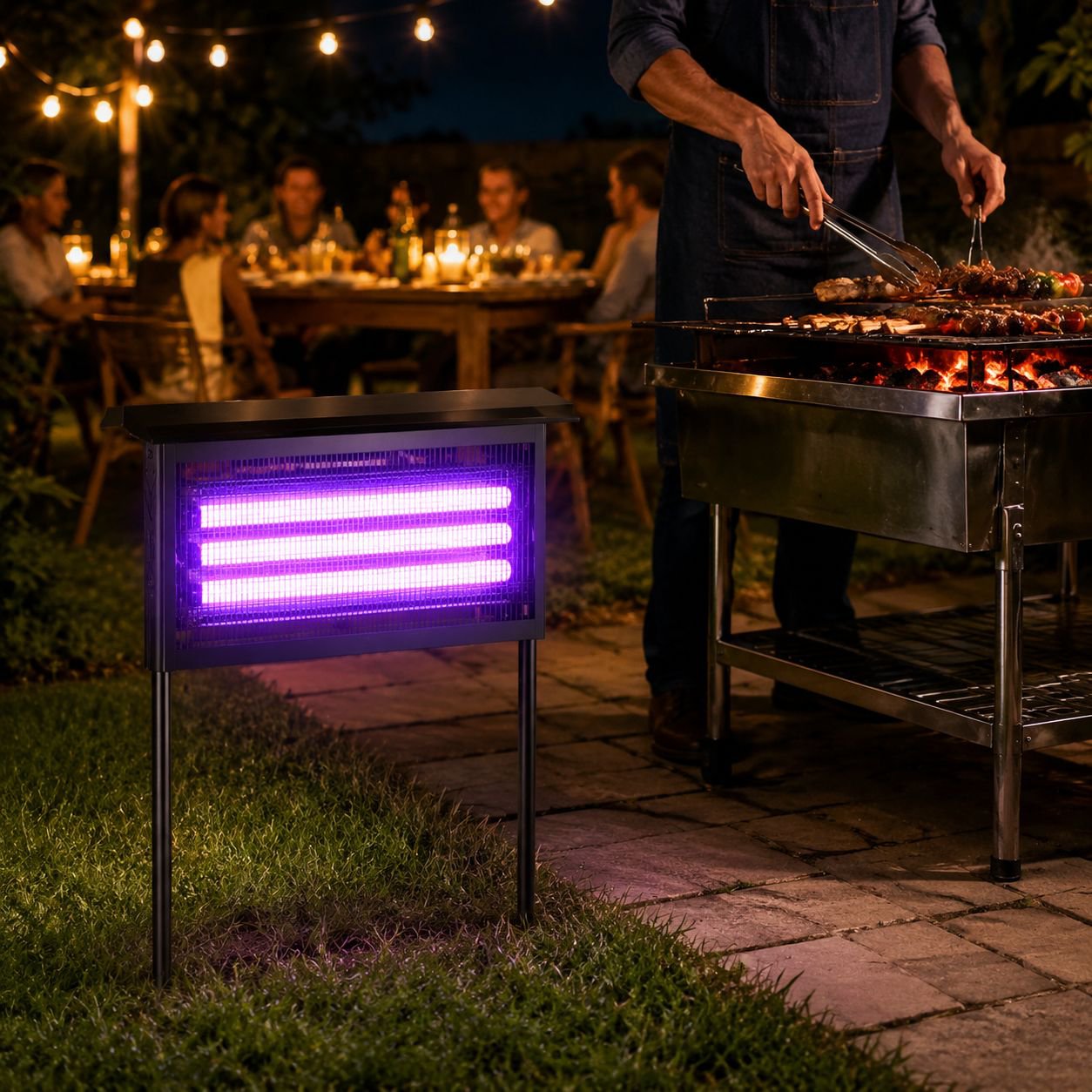 Lámpara antimosquitos solar e impermeable para jardín exterior