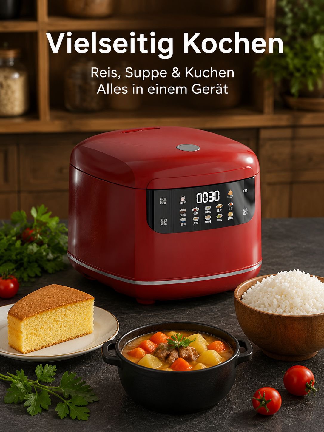 JMY-2L Multifunktionaler Mini-Reiskocher für 1-3 Personen, Intelligenter Mini-Reiskocher 110V