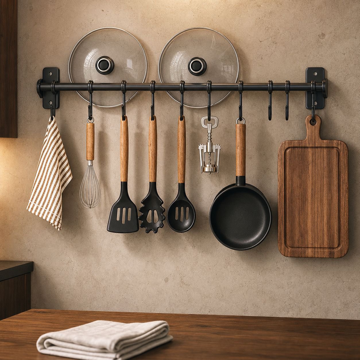 No-drill kitchen hooks, wall-mounted storage racks, spoon hooks, kitchen and bathroom accessories, s