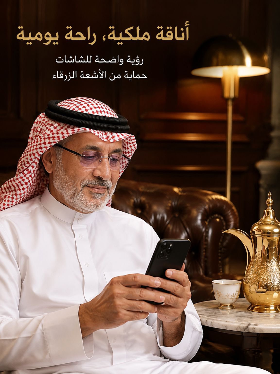 نظارة قراءة راقية مع عدسة ذكية التركيز بحواف مبروشة كالألماس