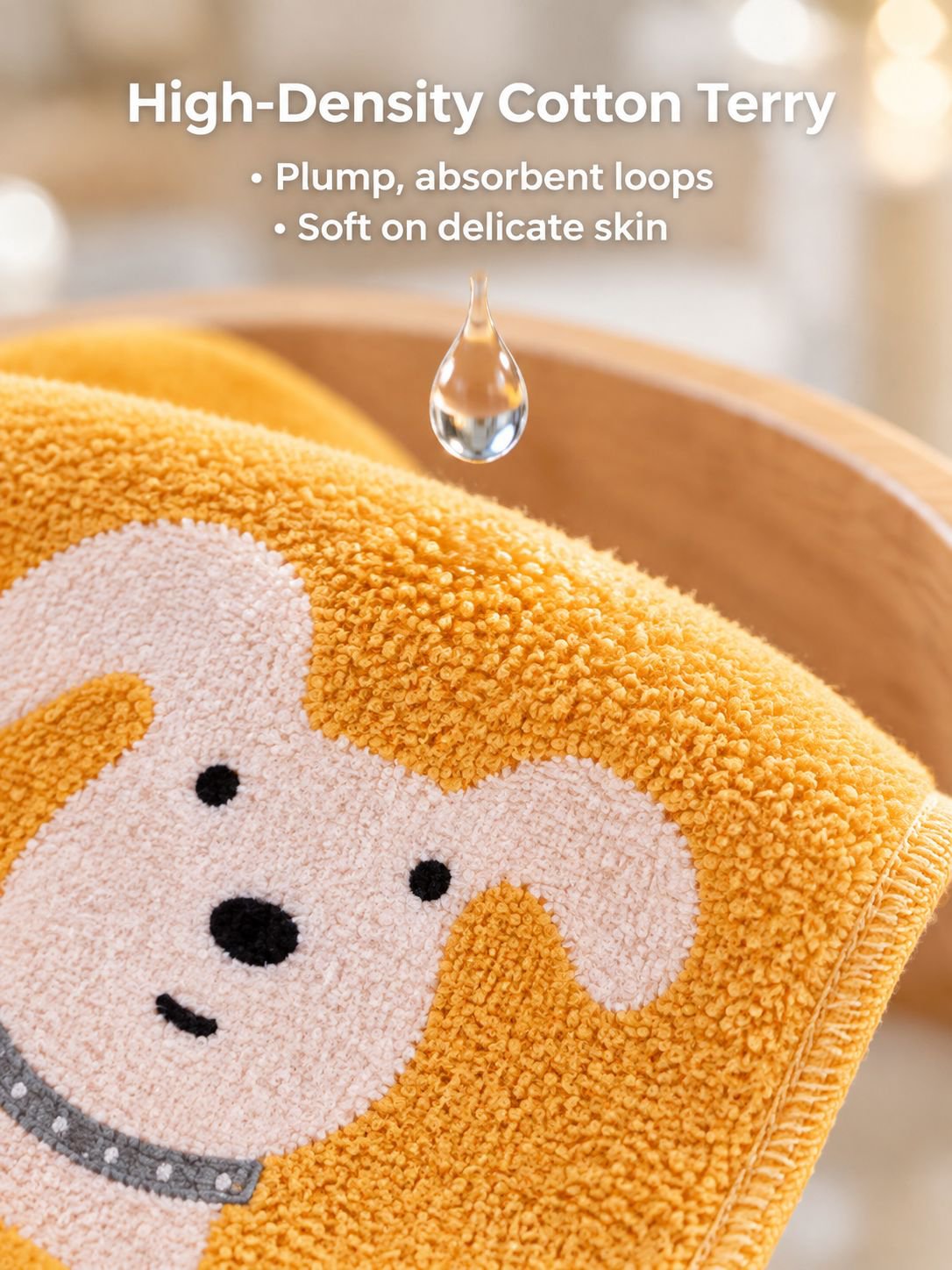 Soft cotton baby washcloth for everyday washing