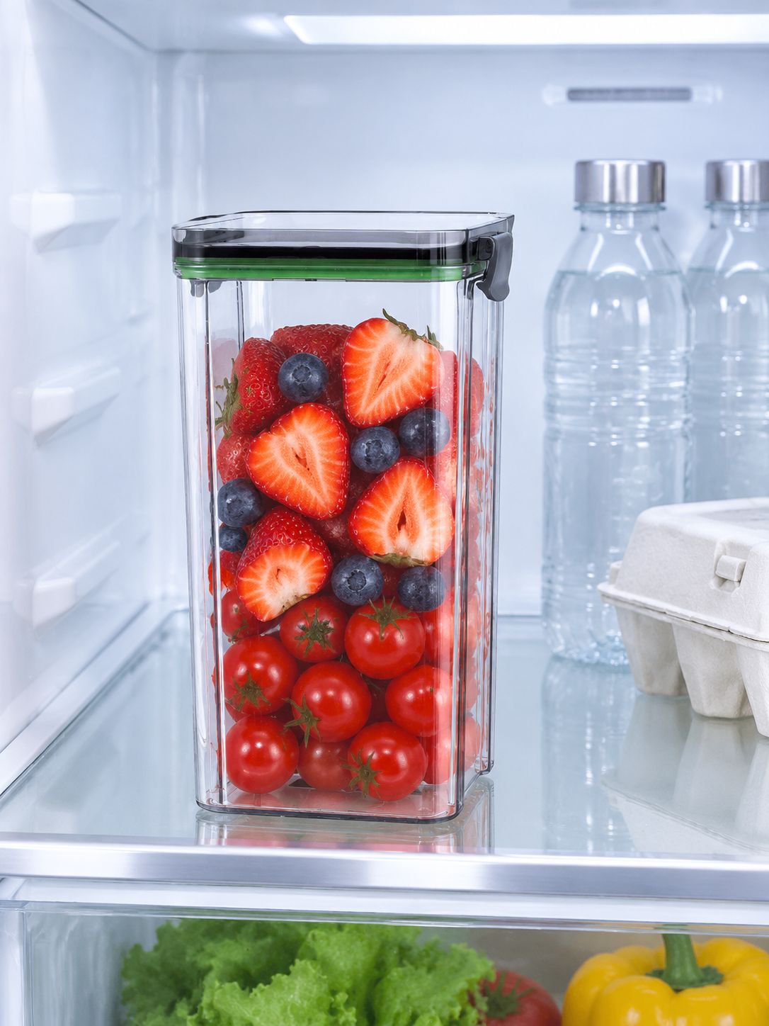 Set of sealed jars for pantry storage