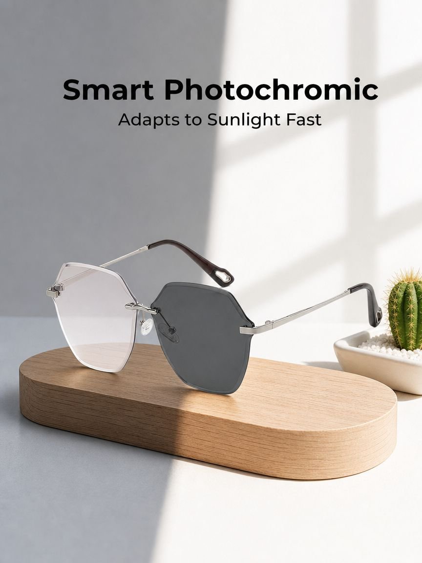 【Photochromic】 Frameless Sunglasses - Incorrect Specification