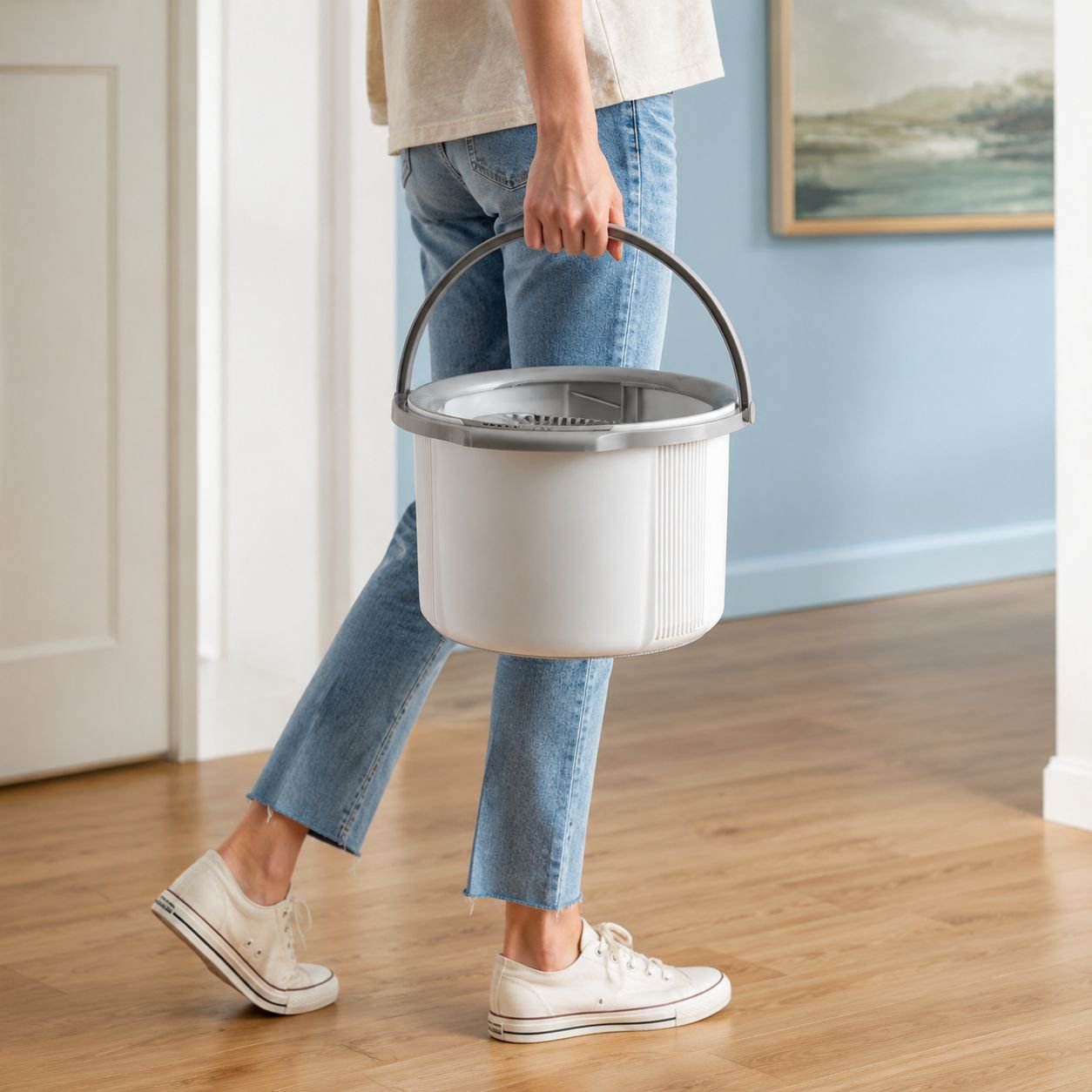 User-friendly mop with adjustable handle for comfortable cleaning
