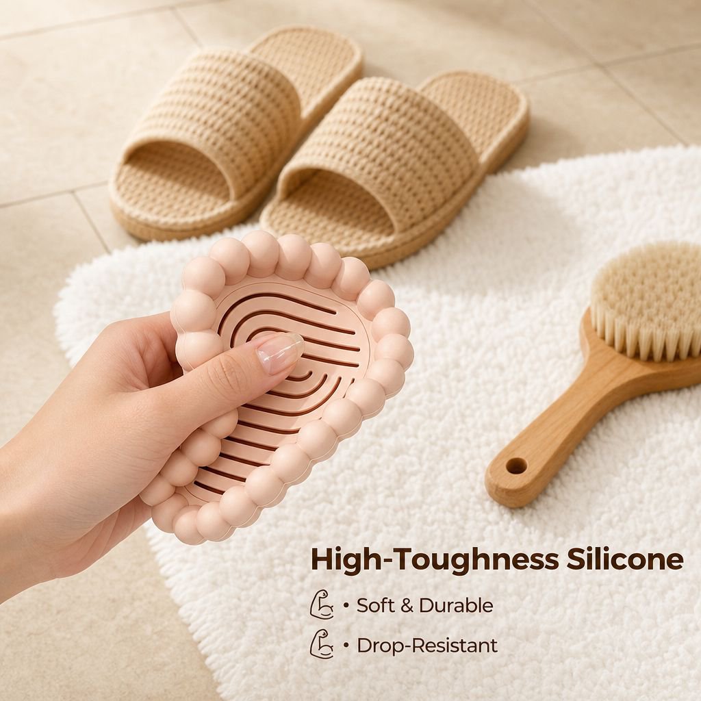 Large Home Soap Dish with Drain, Stylish Design