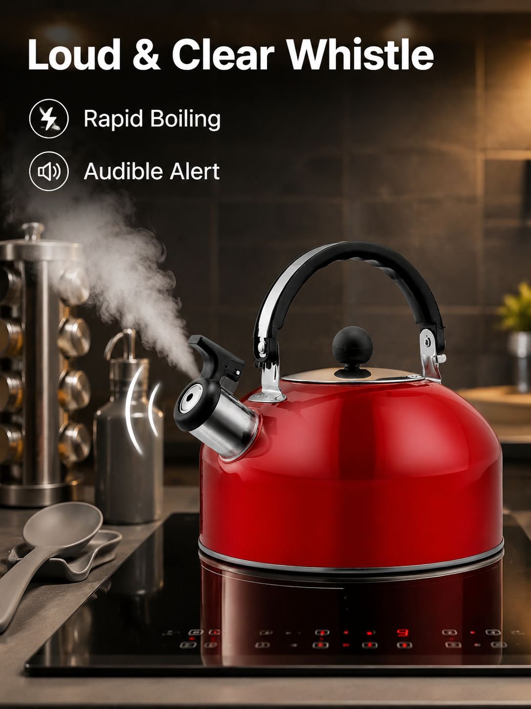 Flat-bottomed stainless steel kettle