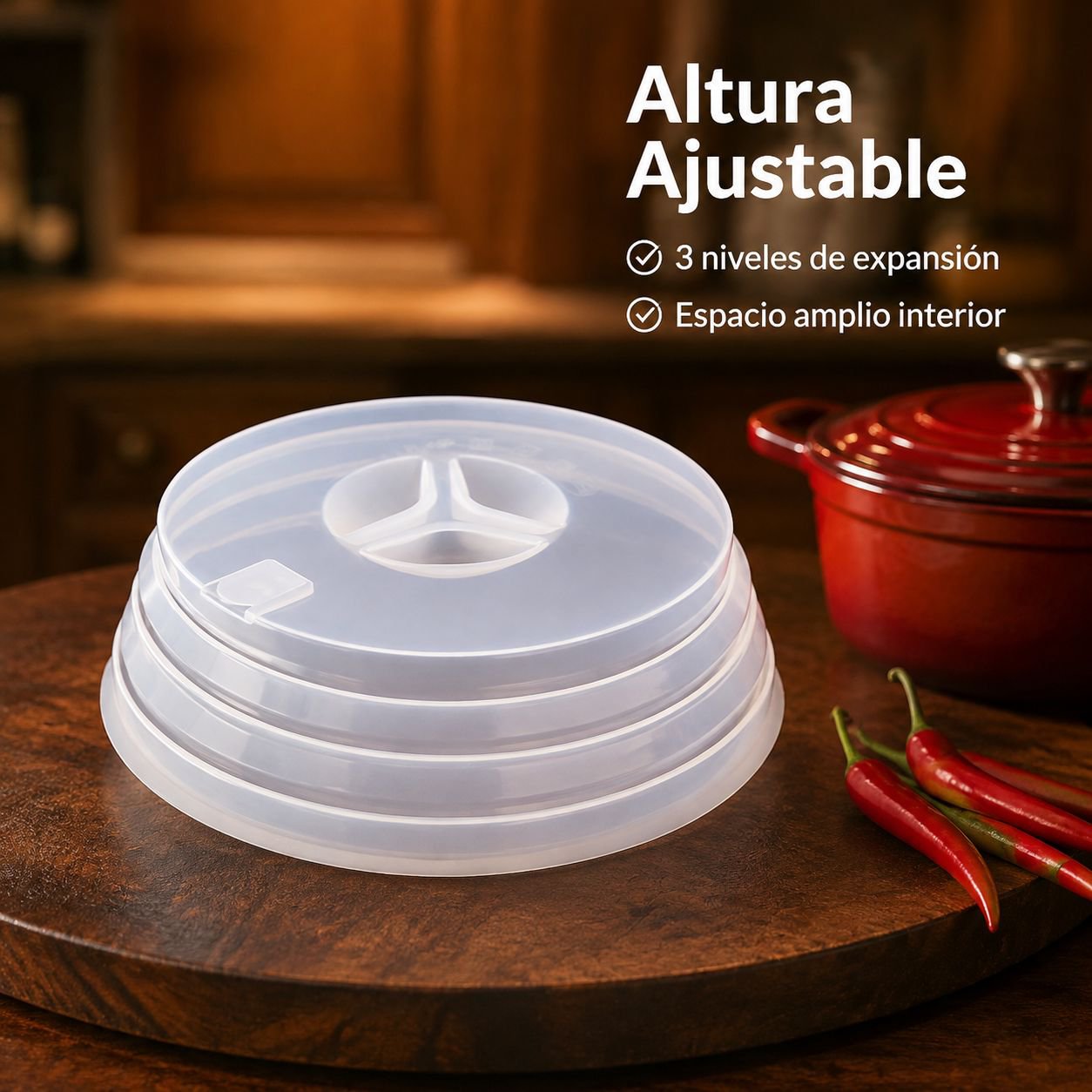 Tapa plegable para bandeja de vapor, apta para vaporeras y ollas de vapor