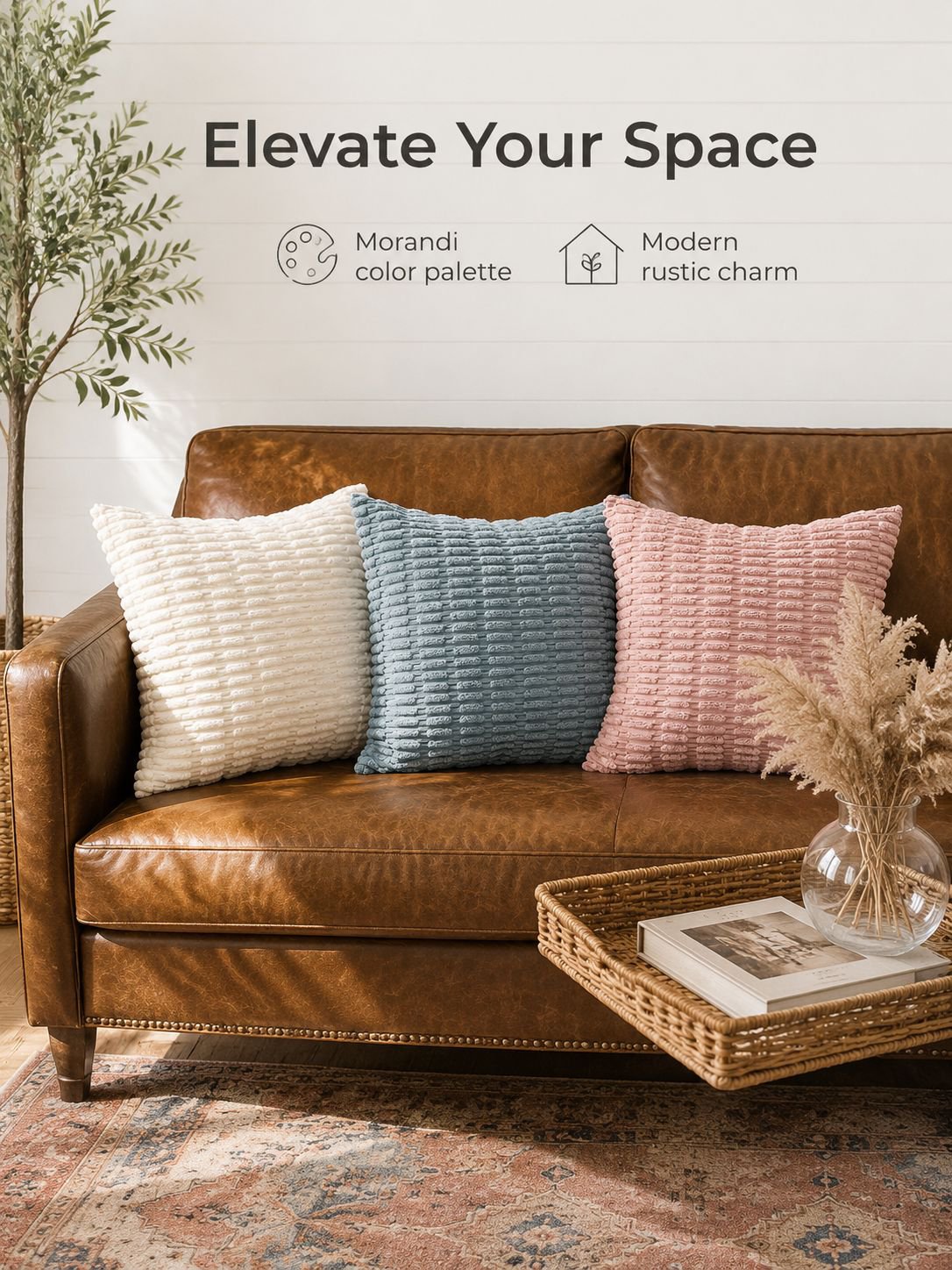 Home Corduroy Sofa Pillow Cover