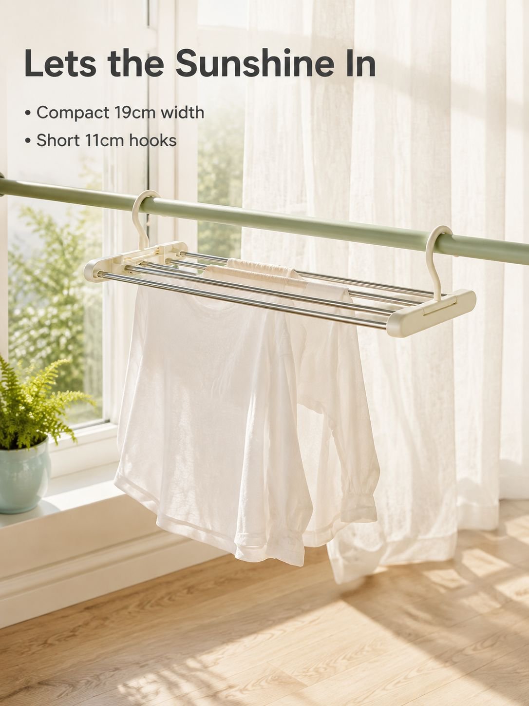 Stainless steel adjustable drying rack for clothes