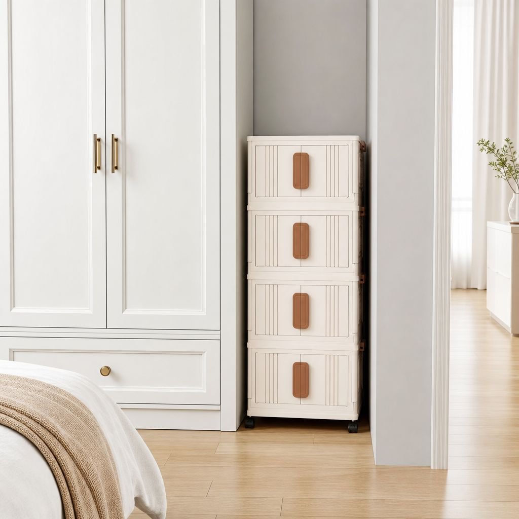 Armoire de rangement mobile en polypropylène pour bureau et maison