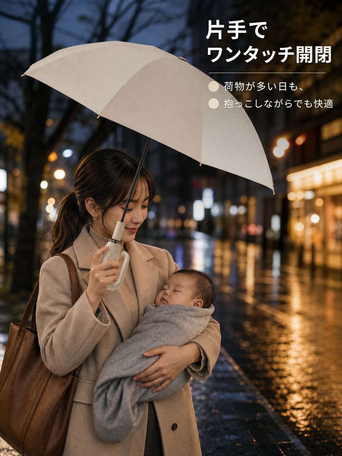 男女兼用デザインの全自動傘
