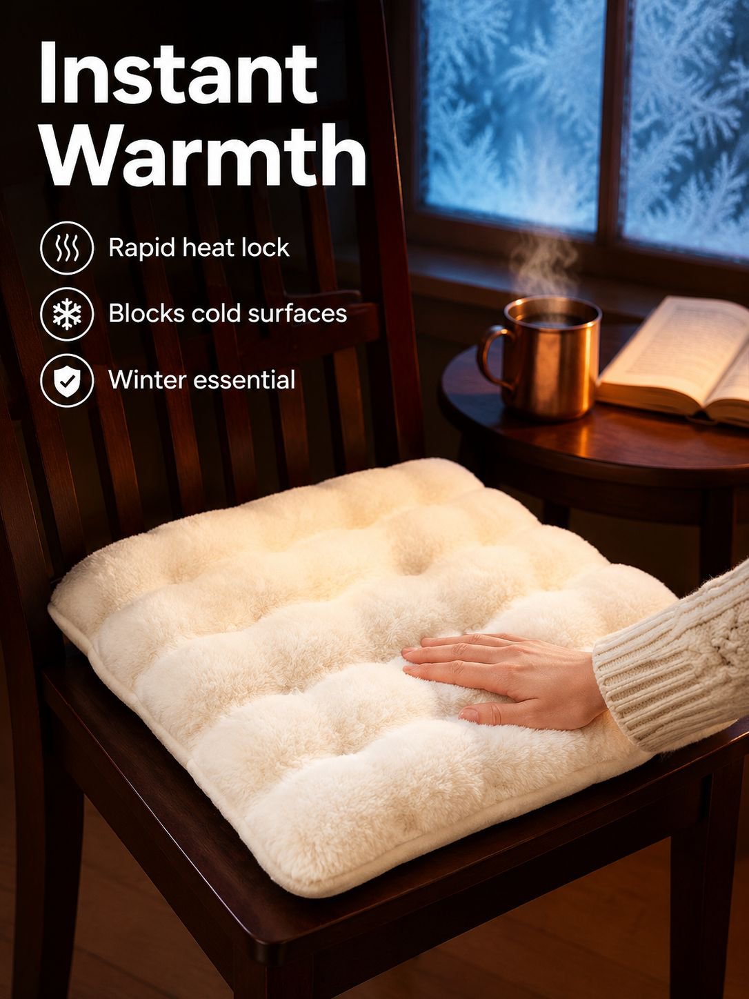 Rabbit fleece warm seat cushion