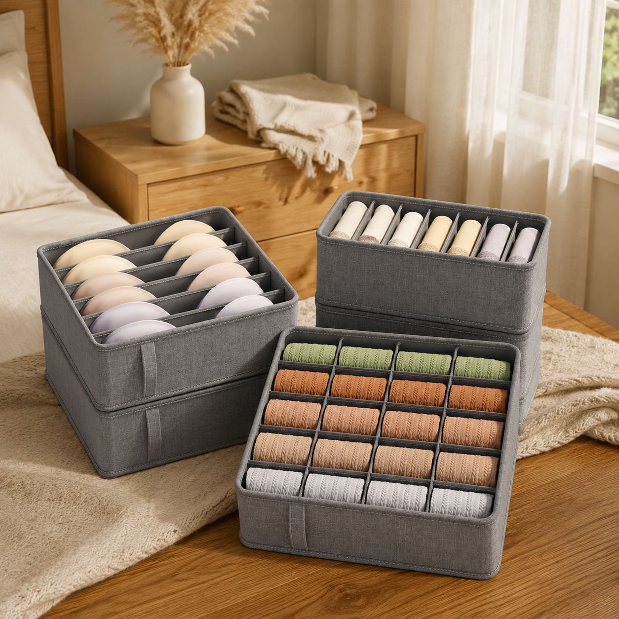 Multifunctional compartmentalized storage box