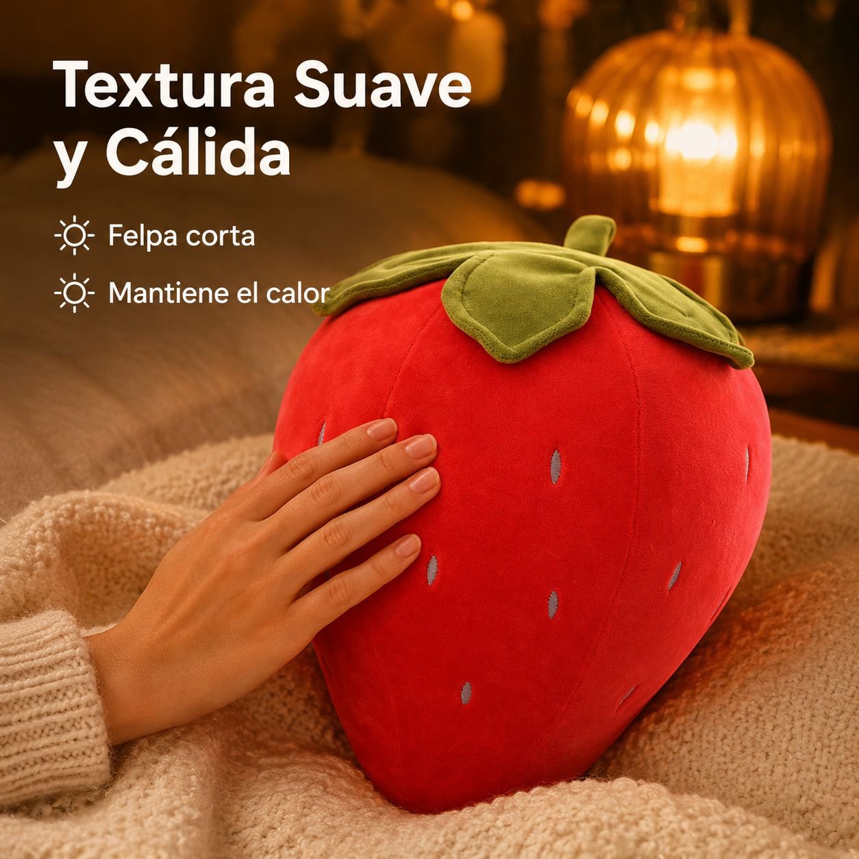 Almohada de Peluche con Diseño de Fresa Linda