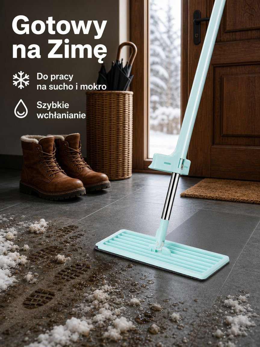 Płaski mop bezdotykowy