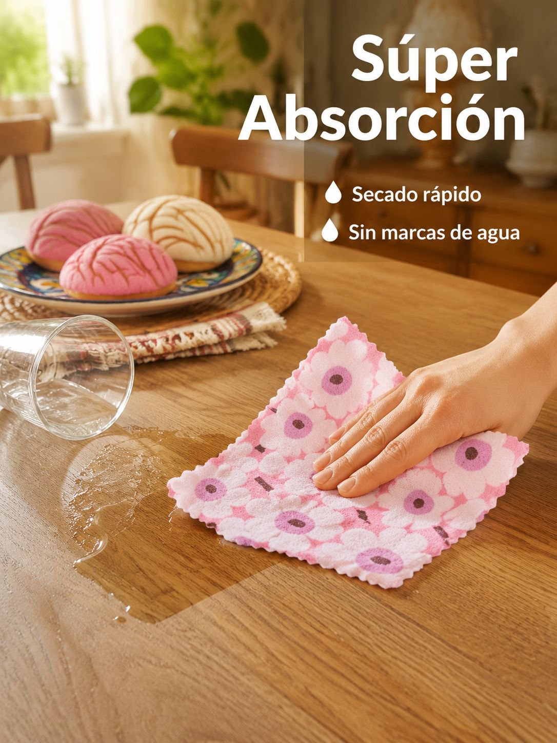 Pañuelo cuadrado estampado sin pelusa