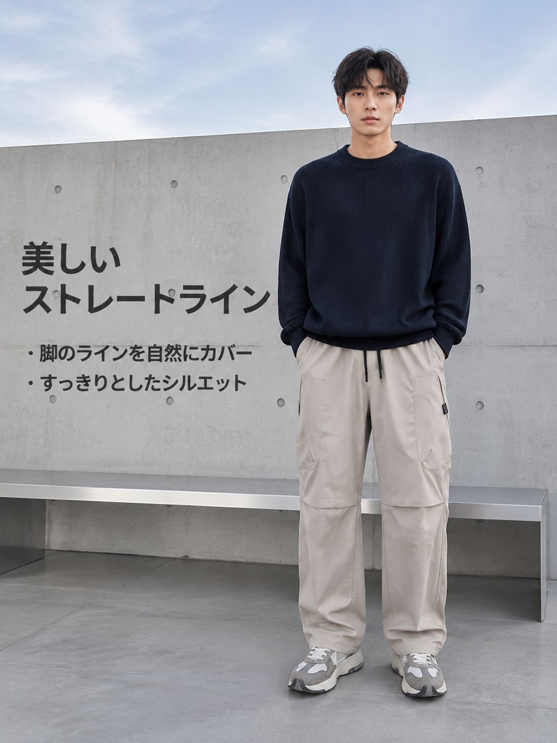 新作ファッションゆったりストレートジーンズ