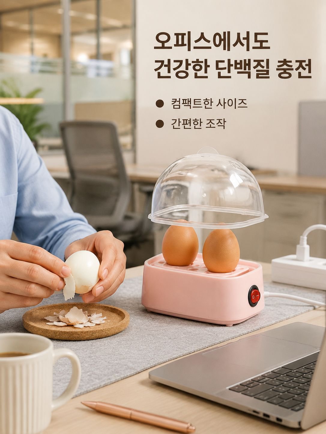 휴대용 아침 계란찜기