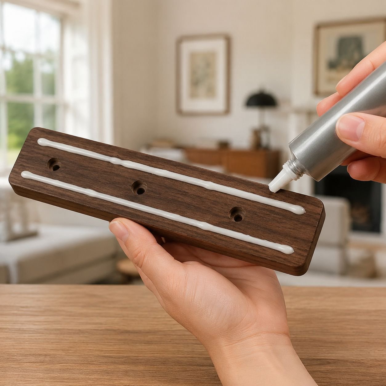 Sturdy Solid Wood Hat Hook with No Drilling Required