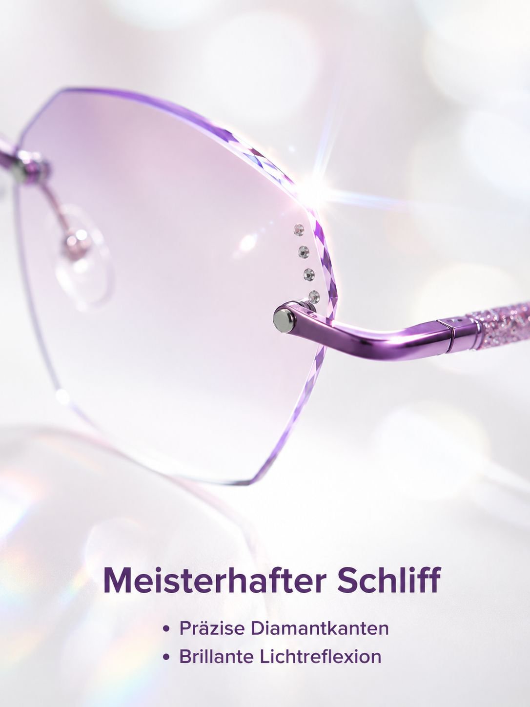 Diamantgeschliffene randlose Blaulichtfilter-Lesebrille