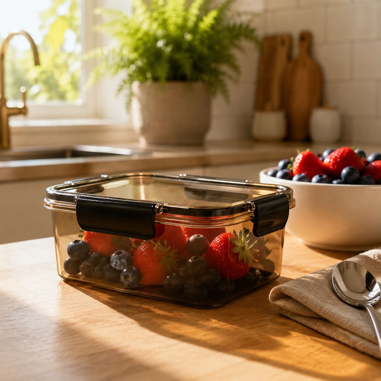 Airtight refrigerator storage container with lid