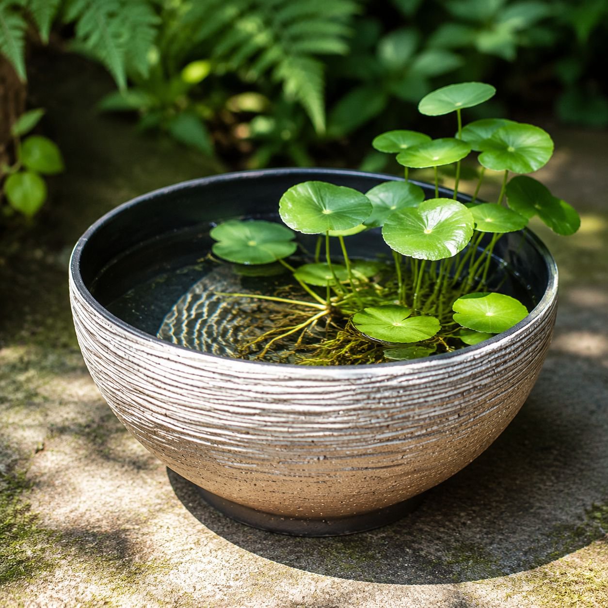 Durable ancient style garden lotus fish tank