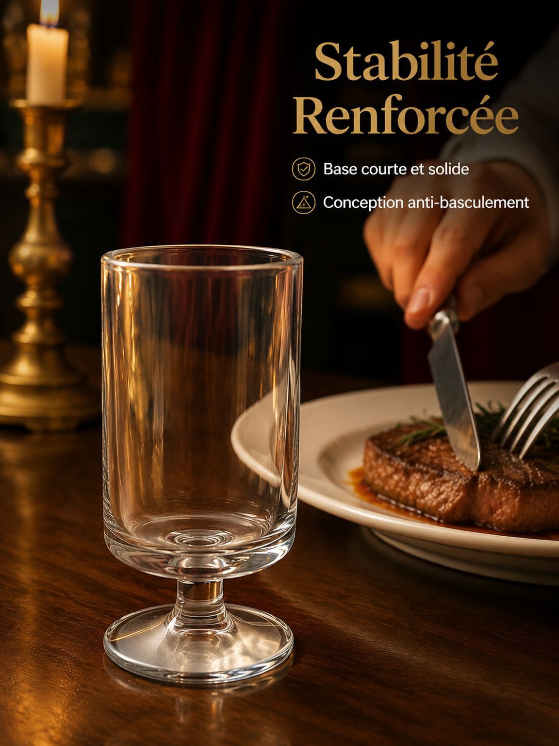 Design élégant d’un verre à pied pour boisson