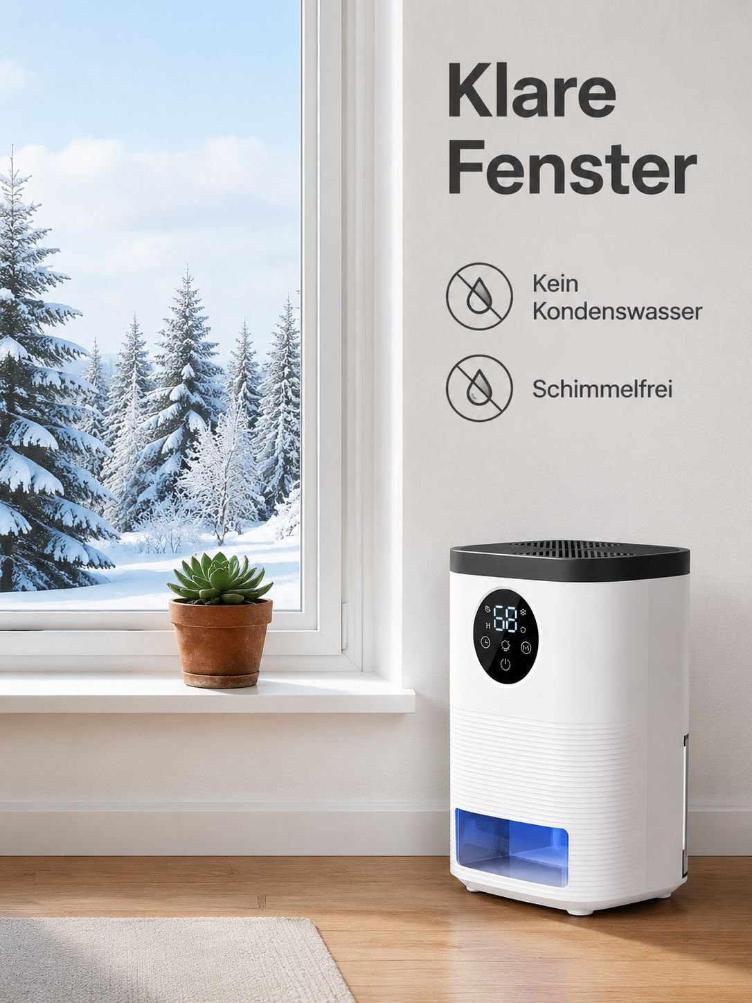 Kompakter Luftentfeuchter für Zuhause – ideal für Schlafzimmer & Keller