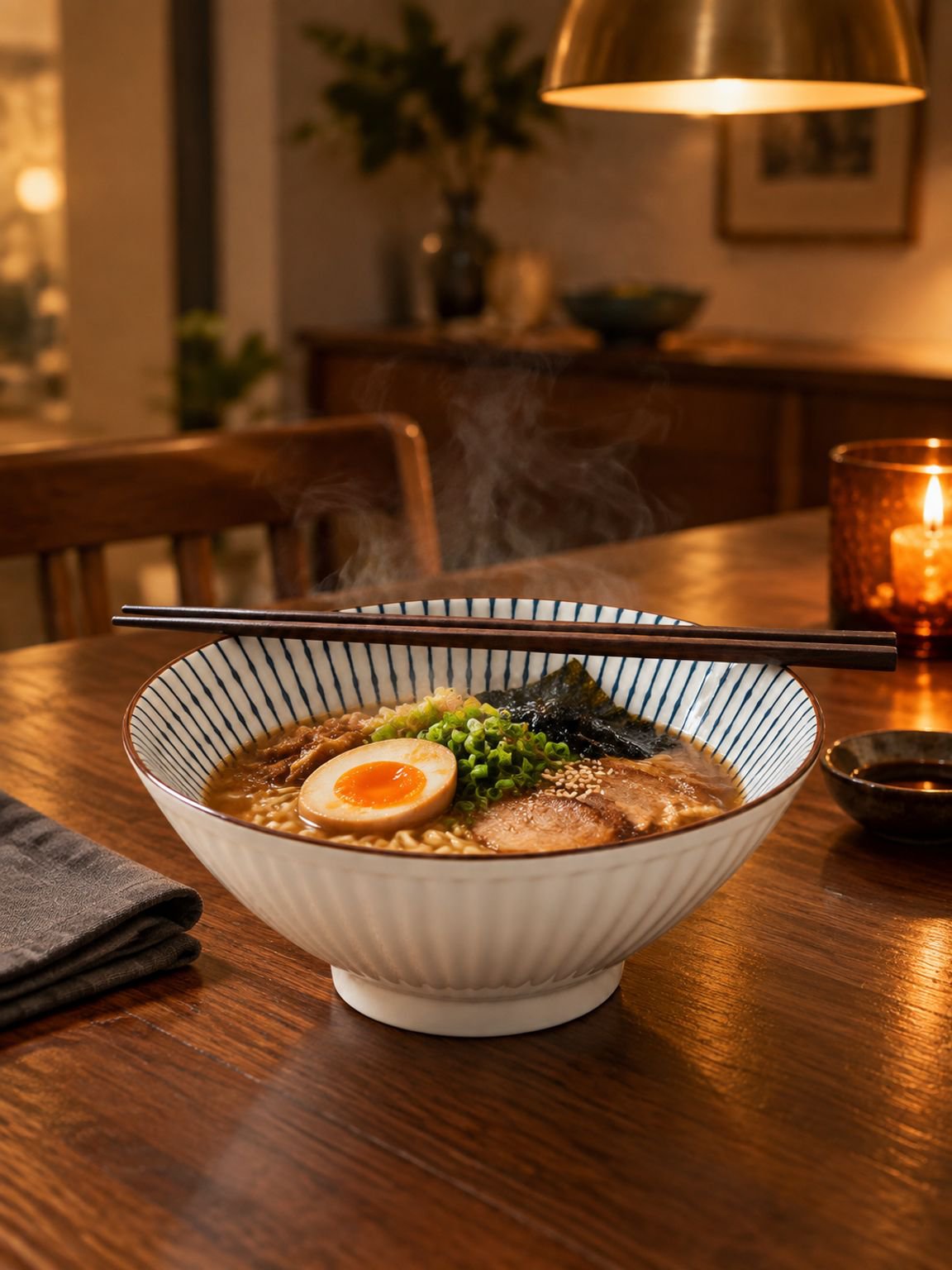 Restaurant grade ceramic rice bowl on table