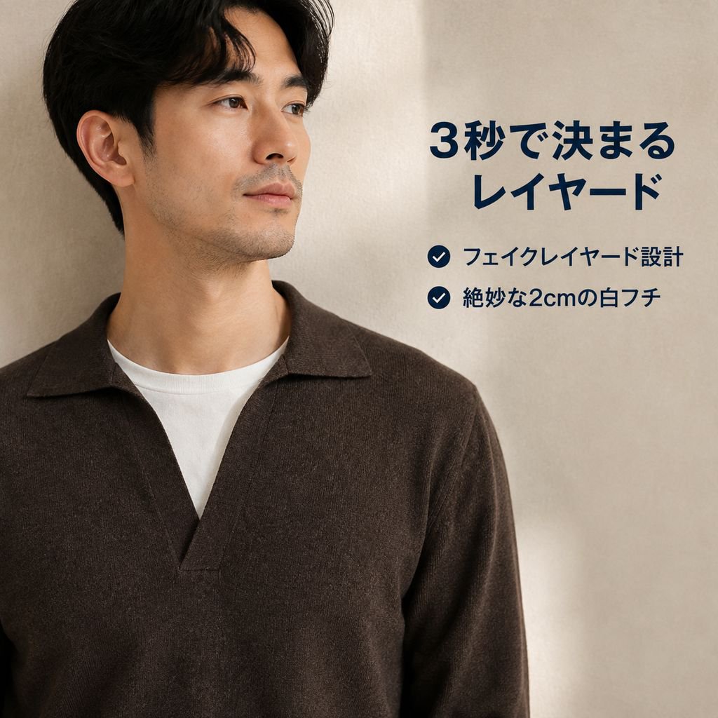 メンズ秋冬ヴィンテージポロネックニット オールドマネーカジュアル