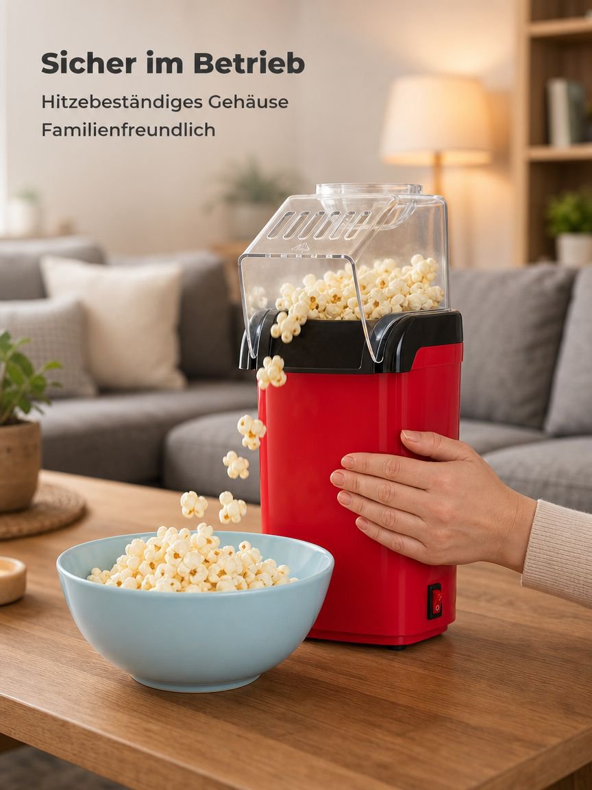 Mini Elektrische Popcornmaschine für Zuhause, mit Gebläse und elektrischer Beheizung