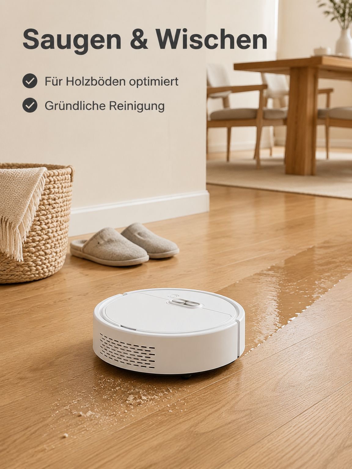 Intelligenter Staubsauger- und Wischroboter für Zuhause