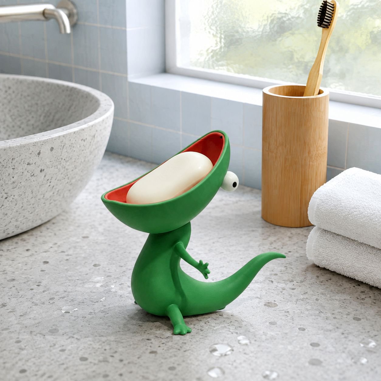 3Dプリントのトカゲ型石鹸箱