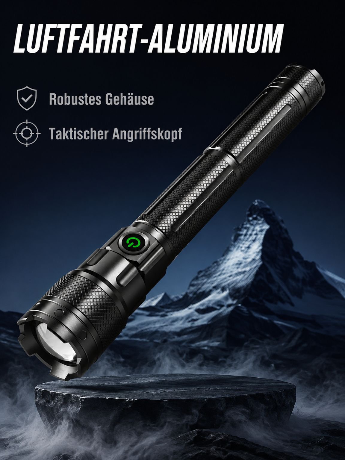 Himmelsdurchdringende, tragbare, robuste Hochleistungs-Taschenlampe mit großer Reichweite