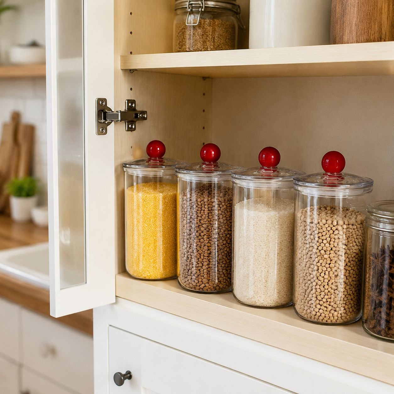 Airtight Food Storage Jar for Pasta, Grains, Snacks, and Dried Foods