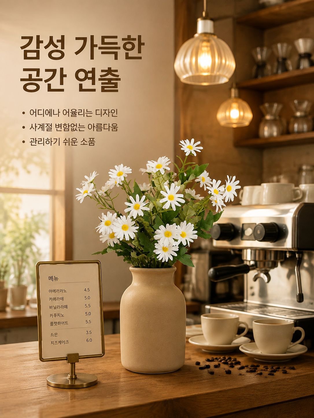 인조 데이지 꽃다발 인테리어 장식 조화