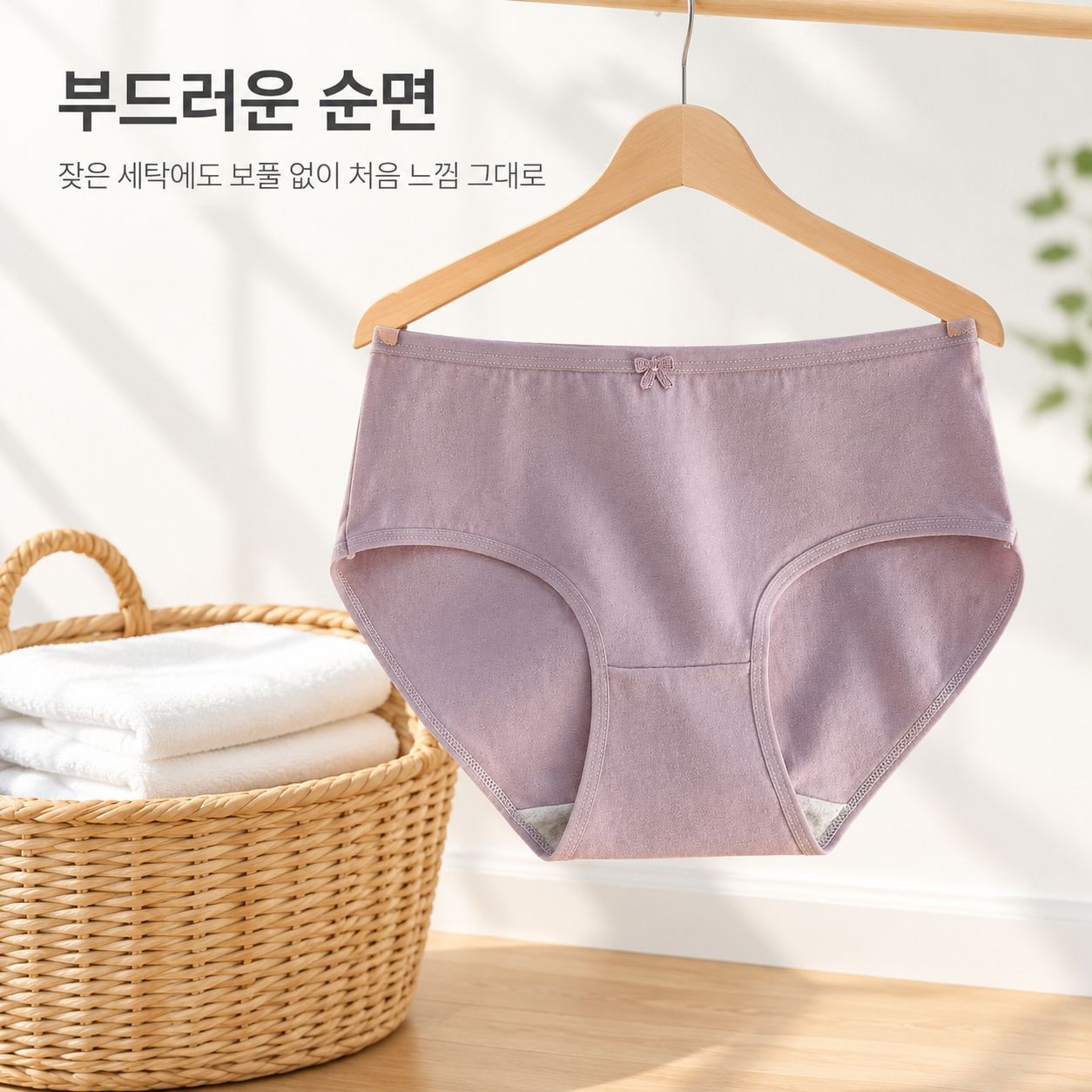 순면 여성 속옷 항균 처리, 중간 허리, 미니멀리즘, 편안함, 透기성 삼각 팬티