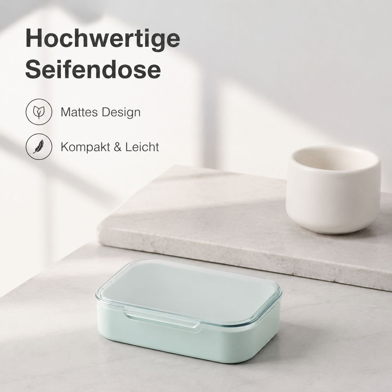Tragbare Seifendose mit Klappdeckel