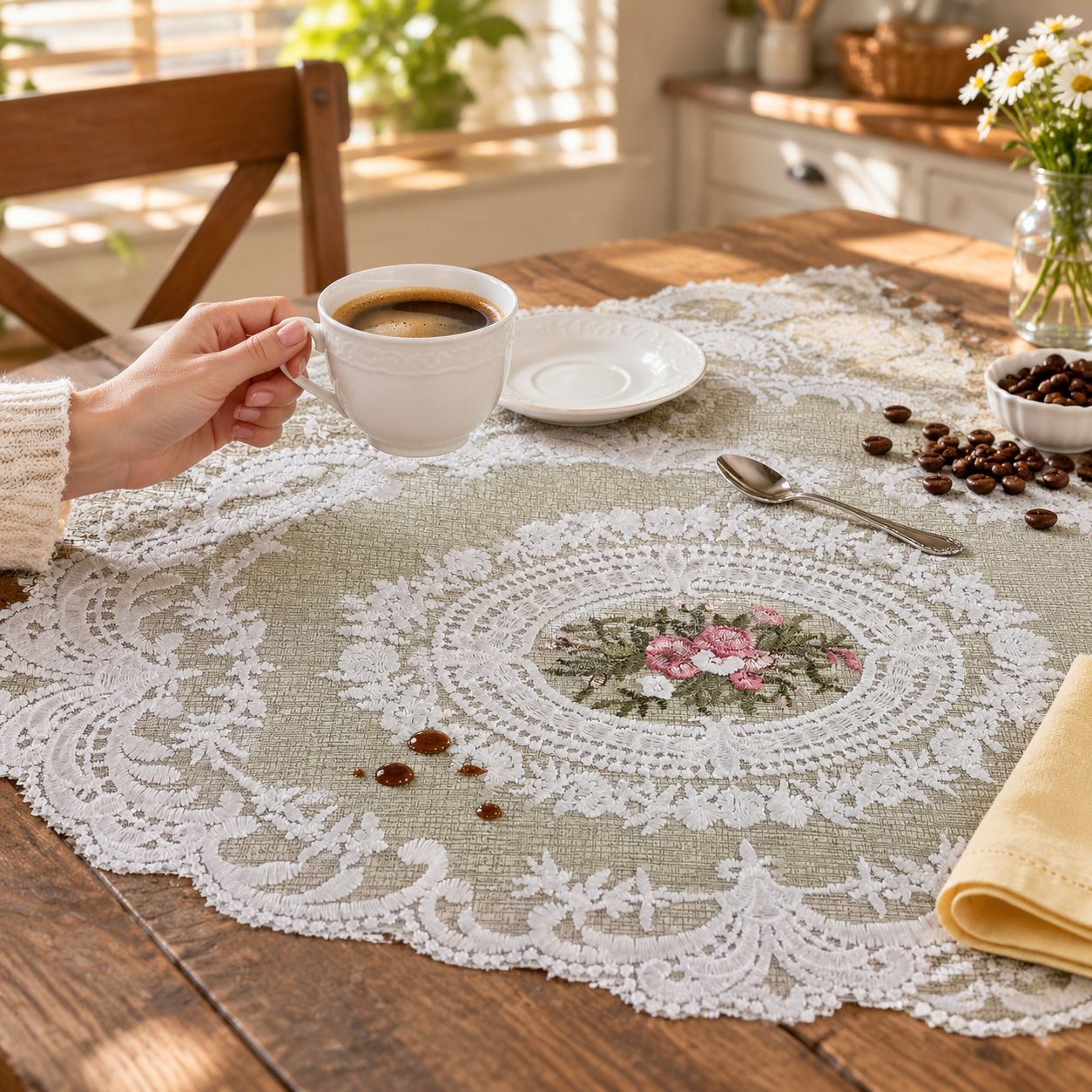 JMY - French Lace Tablecloth Placemat