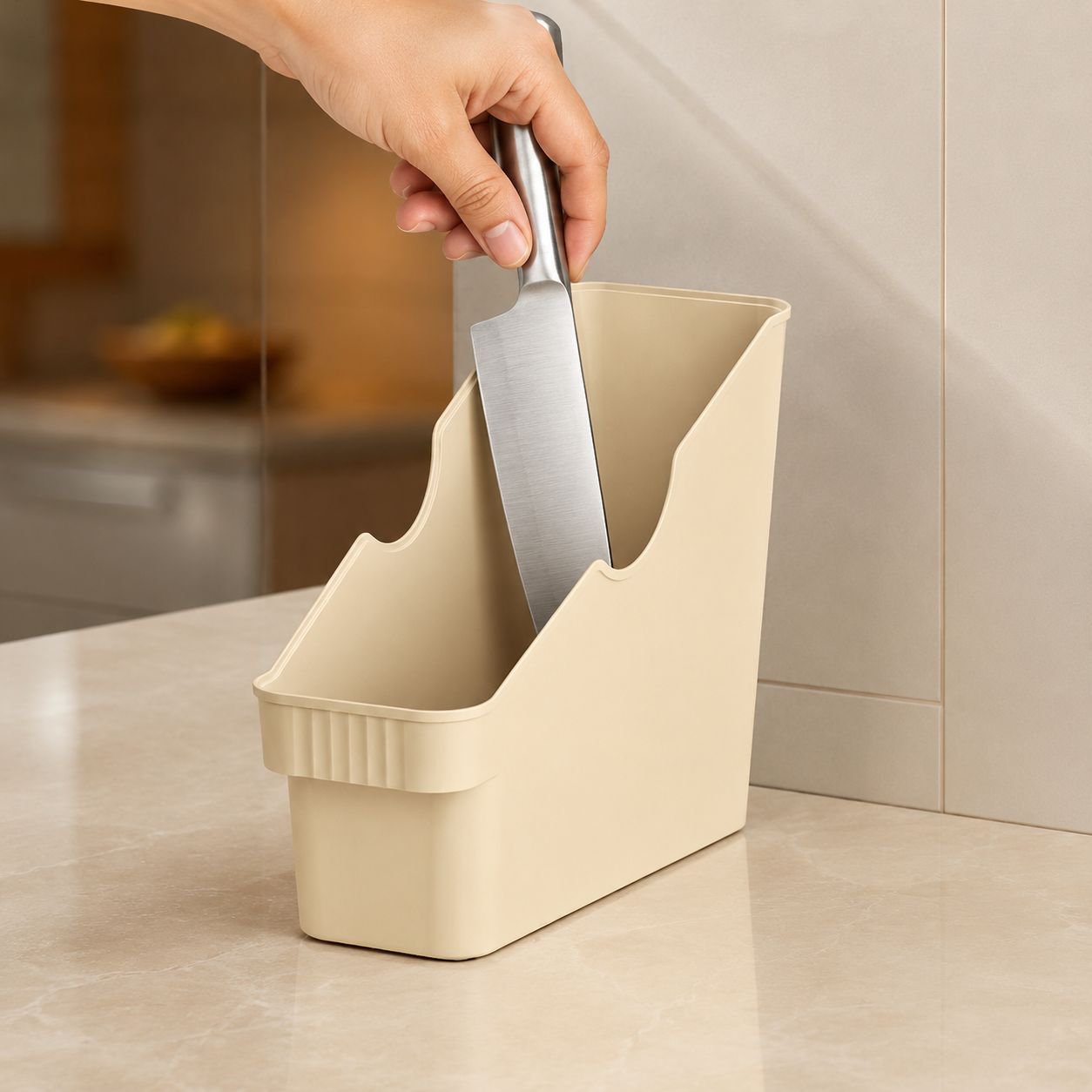 Kitchen Seasoning Storage Rack Plastic Knife & Pot Organizer