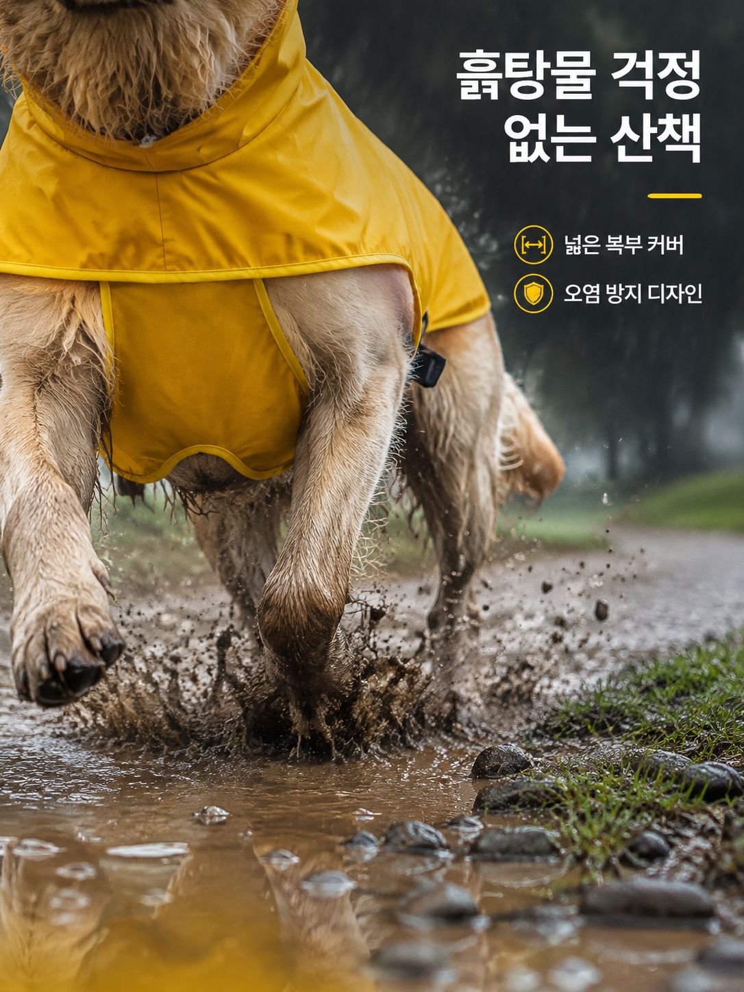 대형견 배보호우비 애완동물 복장