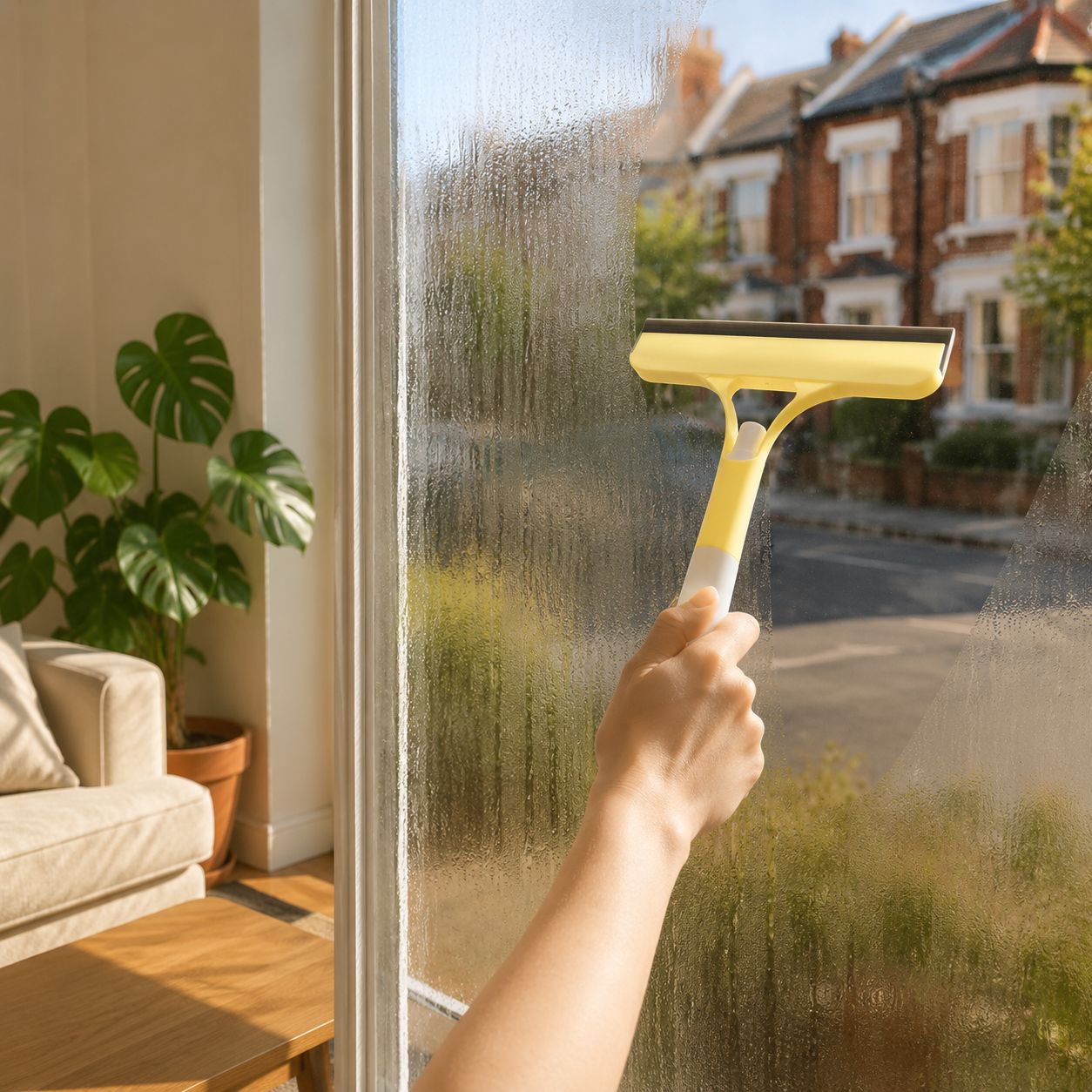 Ergonomic glass cleaner providing streak-free shine