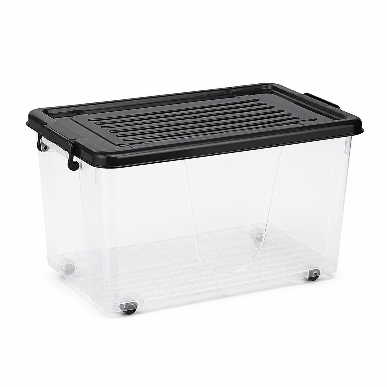 47L Large Transparent Plastic Organizer Box with Handle